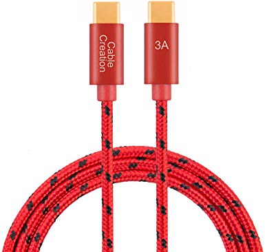 USB C to USB C Cable 3.3ft, CableCreation USB 2.0 Type C to C Cable Cotton Braided Fast Charge (3A/480Mbps), Compatible for MacBook(Pro), Galaxy S9/S9 /tab S3,Google Nexus 5X/6P etc, 1m/ Red