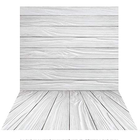 SJOLOON 5X7FT White Wood Photography Backdrop Wood Floor Wall Background for Photographyers Vinyl Photo Studio Props 11436