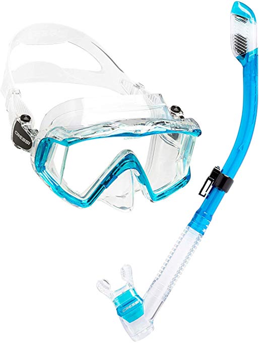 Cressi Panoramic Wide View Mask Dry Snorkel Set