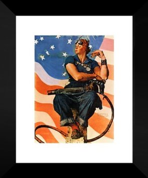 Rosie The Riveter 20x24 Framed Art Print by - Norman Rockwell by ArtDirect