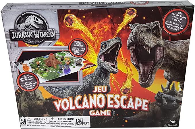 Spin Master Games Cardinal Industries 6044456 Jurassic World Volcano Escape Game, Multicolor