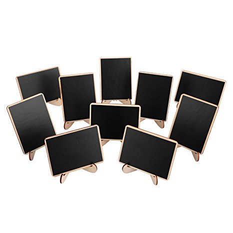 officematters Mini Blackboard with Support Easel for Message Board Signs Parties, Rectangle, Set of 10