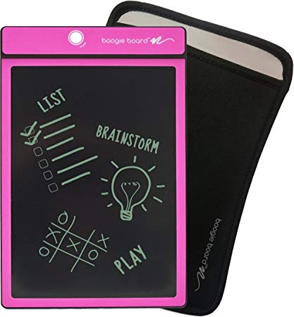 Boogie Board Original 8.5-Inch LCD eWriter Tablet, Pink & Boogie Board Sleeve, Black (JSG310001) Bundle