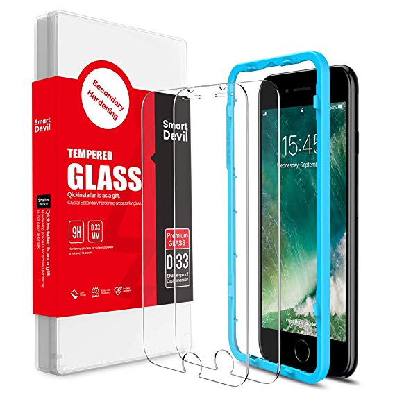 SmartDevil Screen Protector for iPhone 8 Plus 7 Plus 6 Plus 6s Plus Tempered Glass [2 pack] [Scrach Proof] [Anti-fingerprint] [Touch Sensitivity] [Bubble Free] Tempered Glass Film for Apple 8 Plus 7 Plus 6 Plus 6S Plus (5.5 inch)