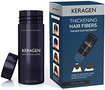 Hair Fibers Dark Brown | Thickening Hair Fibers for Building and Filing Thinning Hair | Ideal for Men and Women | Keragen Fibers gives you Fuller, Thicker Hair Instantly