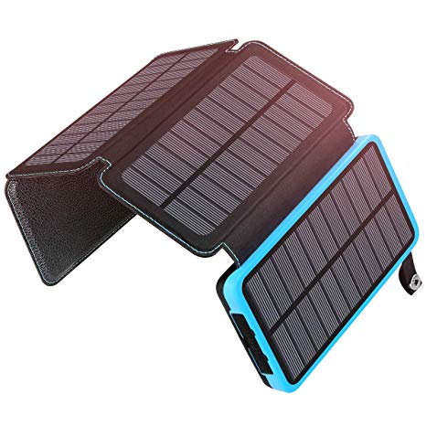 Solar Charger 25000mAh, ADDTOP Portable Solar Power Bank with Dual 2.1A USB Ports Fast Charging Solar External Battery Compatible Smart Phones, Tablets and More - 92.5Wh
