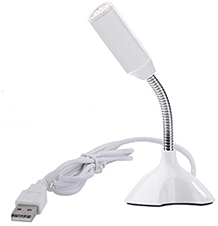USB Microphone Qxcynsef Desktop Voice Microphone Adjustable Desktop Microphone Plug and Play Home PC/Desktop/Laptop/Notebook Recording, Podcasting, Online Chatting etc,White