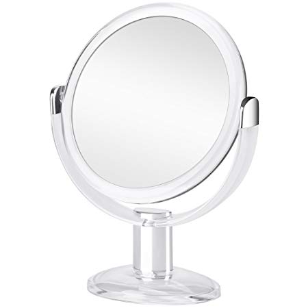 Orange Tech 1X & 10X Double Sided Magnified Makeup Mirror, Magnifying Vanity Mirror with 360 Degree Rotation for Bathroom or Bedroom Table Top