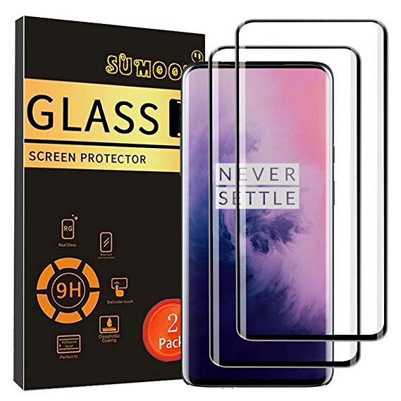 SUMOON for OnePlus 7 Pro Screen Protector, OnePlus 7 Pro Tempered Glass 9H Hardness [Case Friendly][Anti-Scratch][Bubble Free] Screen Protector with Lifetime Replacement Warranty (Black)