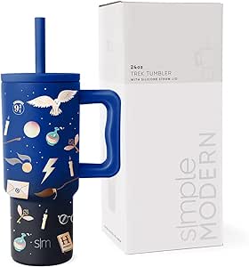 Simple Modern Harry Potter Kids 24 oz Tumbler with Handle and Silicone Straw Lid | Spill Proof and Leak Resistant | Reusable Stainless Steel Bottle | Gift Boys Girls | Trek Collection | Magical Mashup