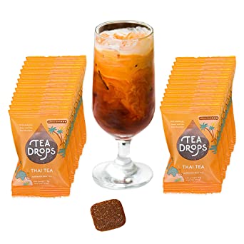 Tea Drops Thai Iced Tea | Authentic Thai Tea Mix | Flavored Black Ice Tea | Loose Leaf Tea 25 Pack