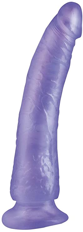 Basix Rubber Works Slim 7-Inch Dong with Suction Cup Purple