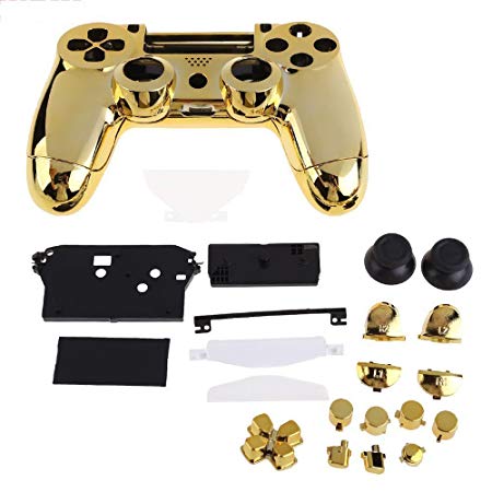 XFUNY(TM) Housing Game Front Back Controller Shell Polished Glossy Case Cover Protective Skin Replacement Part for Sony PlayStation 4 PS4 Controllers – Gold