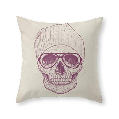 Society6 Cool Skull Throw Pillow Indoor Cover (20" x 20") with pillow insert