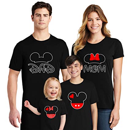 Natural Underwear Family Trip Mickey Minnie Mouse Squad Matching Couple T-Shirts