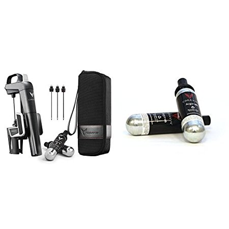 Coravin Model Two Plus Pack & Coravin 1000 Argon Gas Capsules (Pack of 2), Black