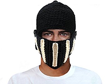 GIANCOMICS Roman Cosplay Knight Helmet Visor Crochet Knit Beanie Hat Winter Mask Cap