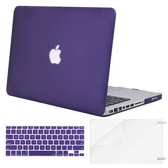 Mosiso Plastic Hard Case with Keyboard Cover with Screen Protector Only Compatible Old MacBook Pro 13 Inch with CD-ROM (Model: A1278, Version Early 2012/2011/2010/2009/2008), Ultra Violet