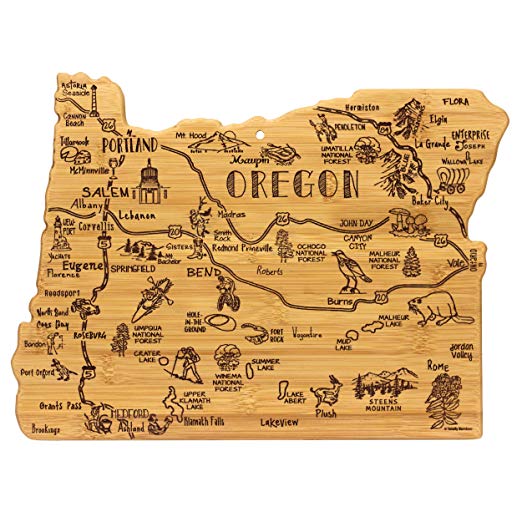 Totally Bamboo Oregon State Destination Bamboo Serving and Cutting Board