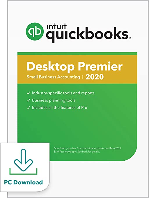 QuickBooks Desktop  Premier 2020  Accounting Software for Small Business with  Shortcut Guide [PC Download]