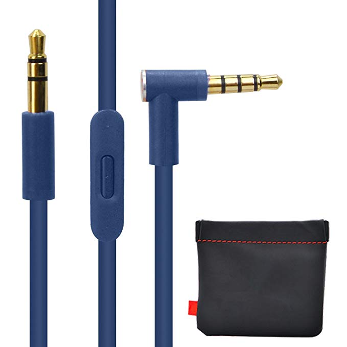 Replacement Cable/Wire For Beats Audio Cable   Inline Remote/Microphone for Beats by Dr. Dre Headphone SoloHD Studio Pro Detox Wireless - Compatible to Apple iPhone/Samsung Galaxy Note (blue)