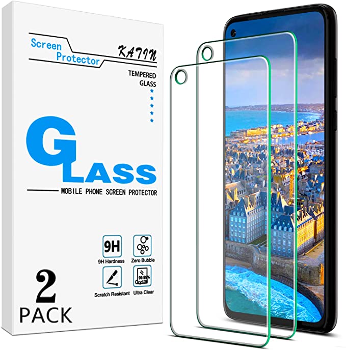 [2-Pack] KATIN For Moto G Stylus 2020 Tempered Glass Screen Protector Anti Scratch, Bubble Free, 9H Hardness, Easy to Install, Case Friendly