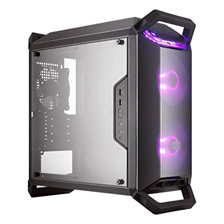 MasterBox Q300P mATX Case w/2 RGB Fans, RGB Controller & Splitter, 4 Handles, Transparent Acrylic Side Panel