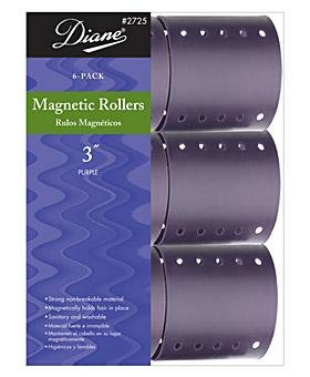 Diane Magnetic Roller, Purple, 3 Inch, 6 Count