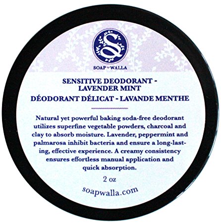 Soapwalla - Organic / Vegan Sensitive Skin Deodorant Cream (Lavender Mint, Baking Soda Free)