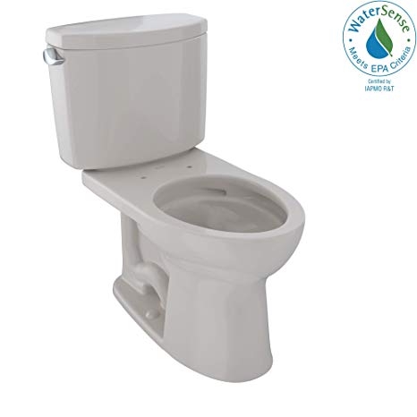TOTO CST454CEFG#12 Drake II Two-Piece Elongated 1.28 GPF Universal Height Toilet with CEFIONTECT, Sedona Beige