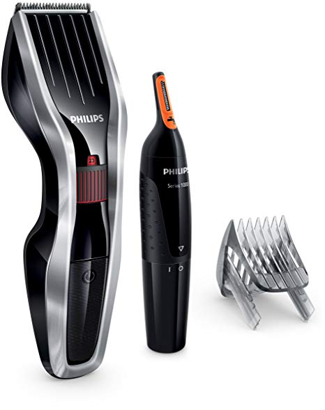 Philips Series 5000 Hair Clipper with Titanium Blades, Nose, Ear & Eyebrow Trimmer - HC5440/93