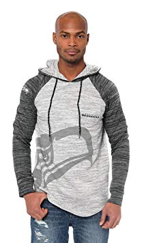 Icer Brands NFL Men's Fleece Hoodie Pullover Sweatshirt Space Dye, Gray