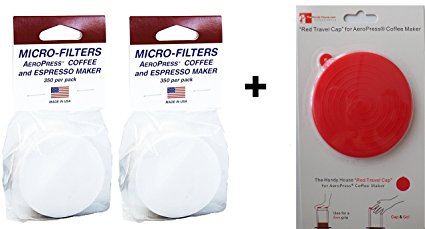 AeroPress Micro-Filters, Value Pack of 700 with Bonus Red Cap