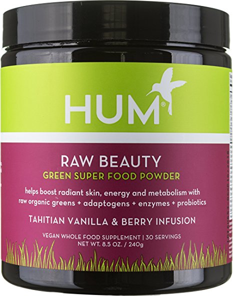 HUM Nutrition - Raw Beauty Tahitian Vanilla Berry - 39 Detox Greens & Superfoods Powder, 240 grams