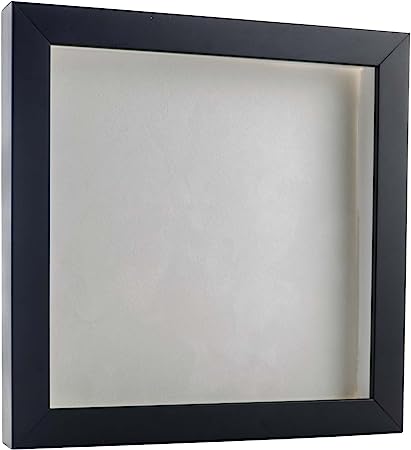 6x6 Shadow Box Frame Black Finish | 1" Depth of Usuable Space| Vertical or Horizontal Display | Interior Size 6x6 Inches| UV Resistant Acrylic, Acid-Free Backing, Wall Hangers | Made in USA