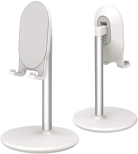 Phone Stand for Desk, Cell Phone Stand Adjustable Desk Phone Holder Tablet Holder Phone Dock(White)