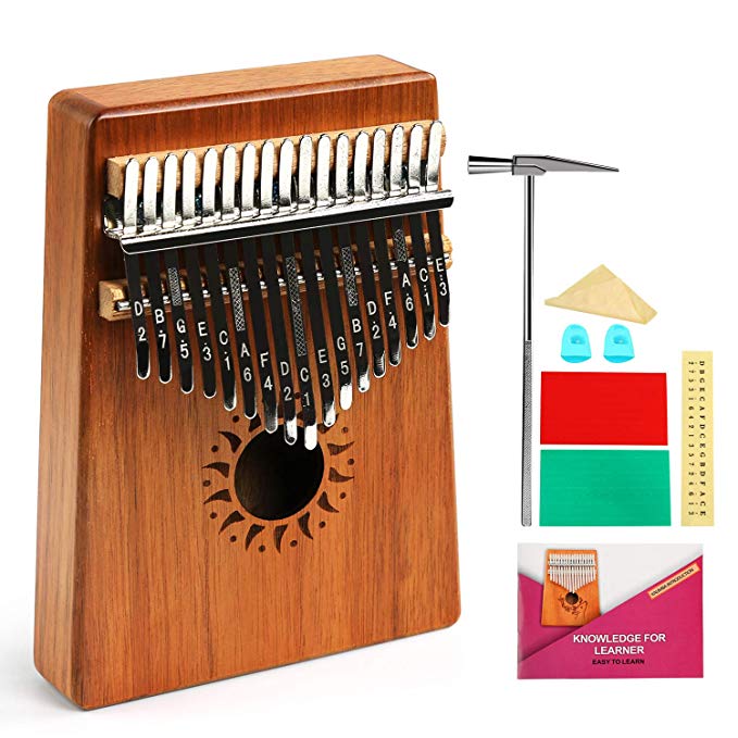 NEWSTYLE Kalimba 17 Keys Thumb Piano Include Tuning kit Hammer and Study Instruction & Simple Sheet Music Suitable for kids Adult Beginners, Professionals - Perfect Gift (KOA wood)