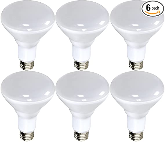 6 Pack - Satco 16.5 watt; LED BR40; 4000K; 103' Beam Spread; Medium Base; 120 Volts; Dimmable - S9640