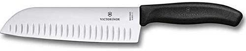 Victorinox Swiss Army Cutlery Fibrox Pro Santoku Knife, Granton Edge, 7-Inch