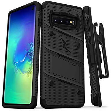 ZIZO Bolt Heavy-Duty Galaxy S10 Case | Military-Grade Drop Protection w/Kickstand Bundle Includes Belt Clip Holster   Lanyard Designed for 6.1 Samsung S 10