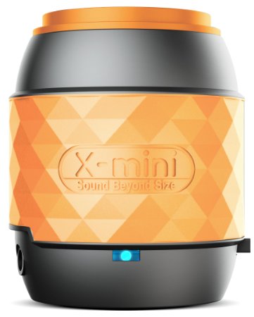 XMI X-Mini WE XAM17-B Wireless Bluetooth Portable Thumb Size Speaker Compatible with iPhone/iPad/iPod/Smartphones/Tablets/MP3 Player/Laptop - Orange
