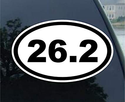 26.2 Oval Marathon Run car bumper window sticker 5" x 3"