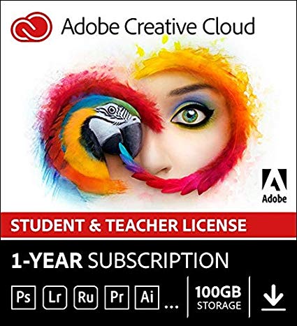 Adobe Student & Teacher Edition Creative Cloud | Student/Teacher Validation Required |12-month Subscription with auto-renewal, billed monthly, PC/Mac