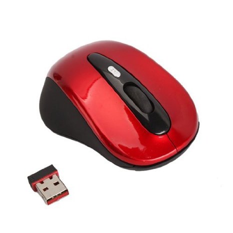 Doinshop Red Cordless USB Receiver Wireless 24G Optical Mouse Vista