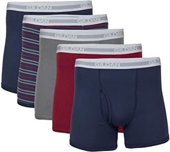 Gildan Mens Short Leg Boxer Briefs 5 Pack