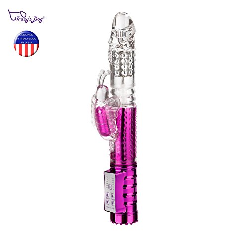 G-Spot Rabbit Dildo Vibrator, Tracy's Dog Clitoris Vagina Stimulator Massager Thrusting and Rotating Adult Sex Toys for Women Lesbian Couples (Purple)