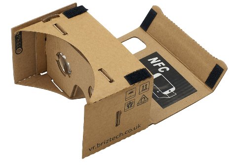 Google Cardboard 45mm Focal Length Virtual Reality Headset - With Free NFC Tag & Headstrap (Brown)