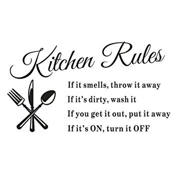 Kitchen Rules Words Wall Stickers Decal Home Decor Vinyl Art Mural