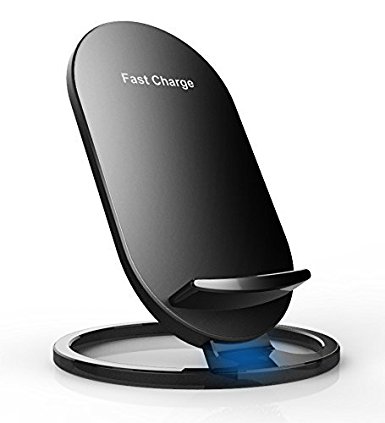 Wireless Charger,VicKro Qi Fast Charging Pad Fast charge for Samsung Galaxy Note 8 S8 S8 Plus S7 S7 Edge Note 5 S6 Edge Plus and Stand for iPhone 8 , 8 Plus, X (No AC Adapter)