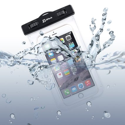 Waterproof Case, JETech® Universal Waterproof Case Bag Pouch for iPhone 6s, iPhone 6s Plus, iPhone 6/5/4, Samsung Gaxaly Note 5/4/3/2, S6 Edge, S6, S5, S4, HTC, and other upto 6 Inch Smartphones